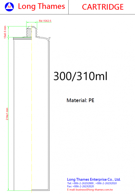 Tubo de cartucho de sellador de silicona de 300 / 310 ml